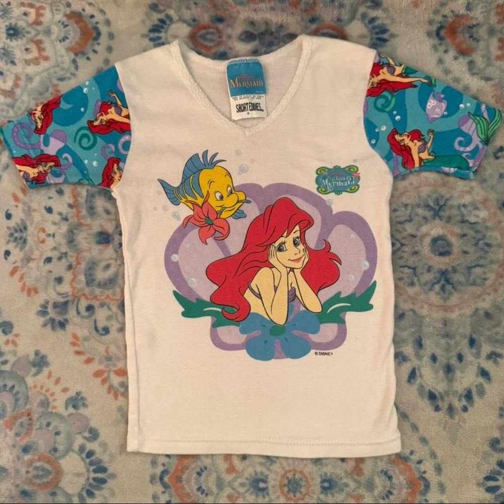 Disney The Little Mermaid Sleepwear T-shirt Youth Size 6 Vintage
